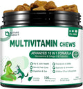 NATURE TARGET Multivitamin for Dogs - with MSM & Glucosamine, Omegas 3 & 6, Probiotics for Digestive Health, Joint Support, Skin & Coat, Immune System & Overall Health 120 Soft Chews