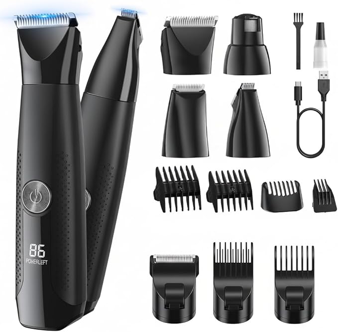 Dog Clippers Grooming Kit Cordless Hair Clipper Rechargeable Paw Trimmer Quiet Nail Grinder Shaver for Cats Dogs Pets