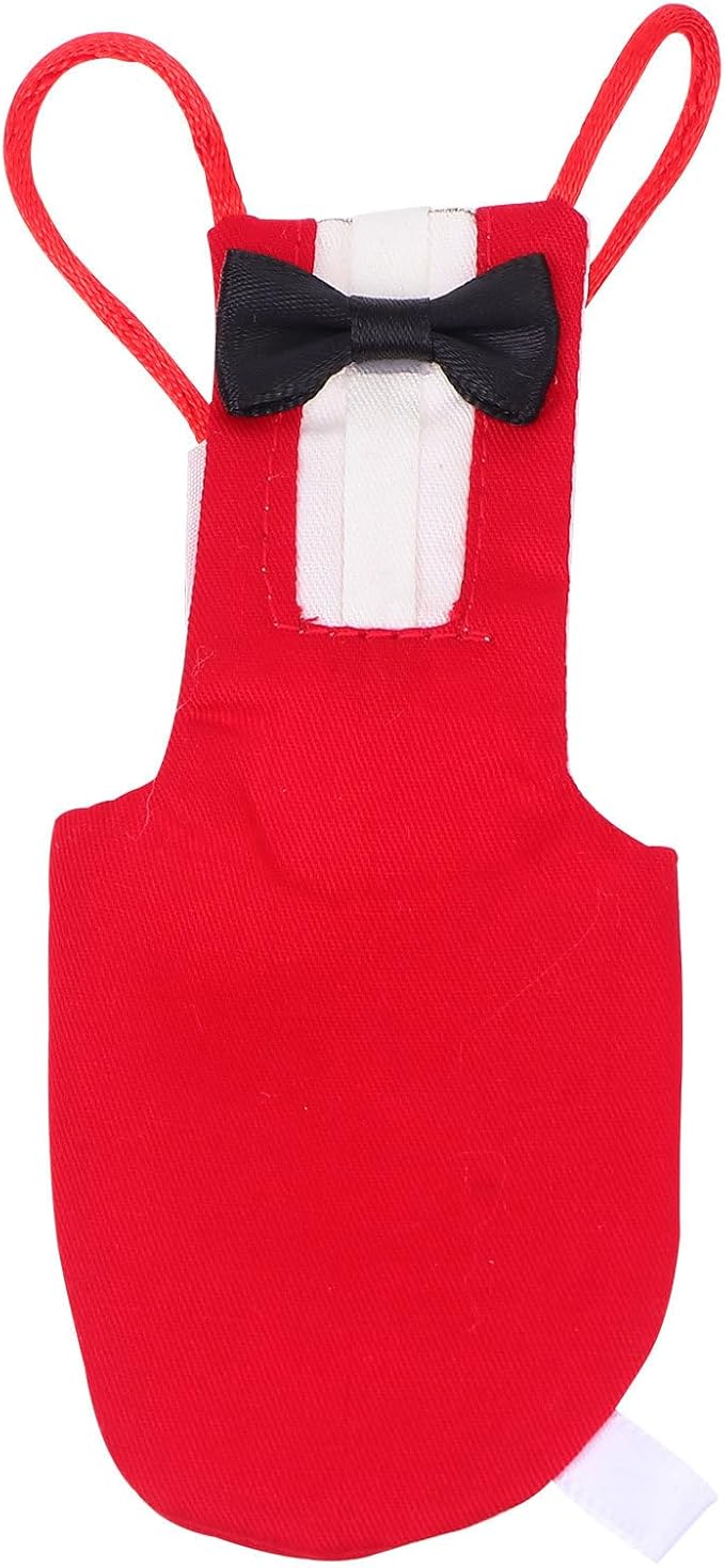 SUPVOX Parrot Bird Diaper Flight Suit with Bowknot Red Small Pet Bird Apparel for Parakeets and Cockatiels for Outdoor Training and Travel