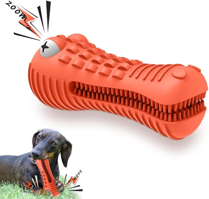 Dog Toys for Aggressive Chewers Large Medium Breed, Indestructible Dog Chew Toys, Squeaky Interactive Tough Extremely Durable, Dogs Toothbrush Toys to Keep Them Busy