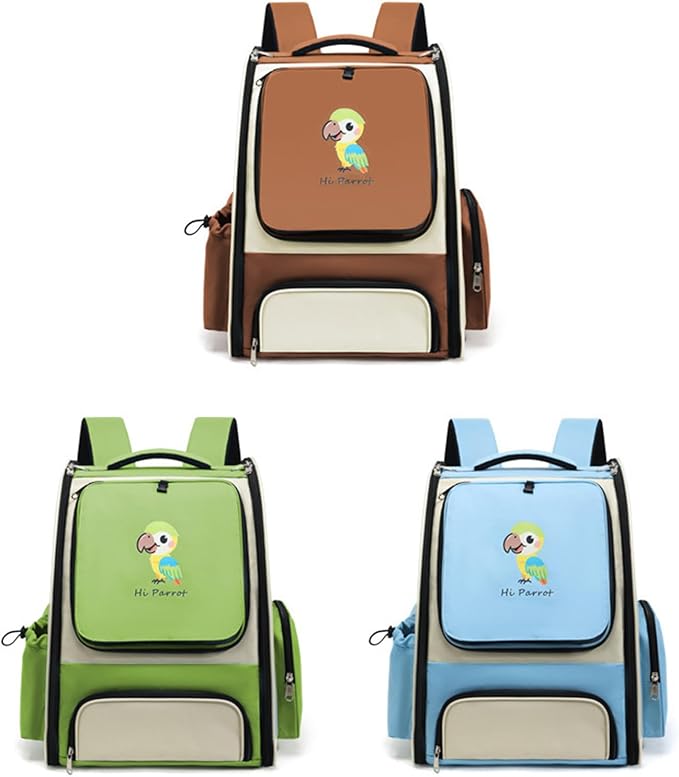 Small Bird Carriers Bag with Multiple Storage Pocket for Treats and Toy Easy to Carry Pet Transport Backpack Travel Bag