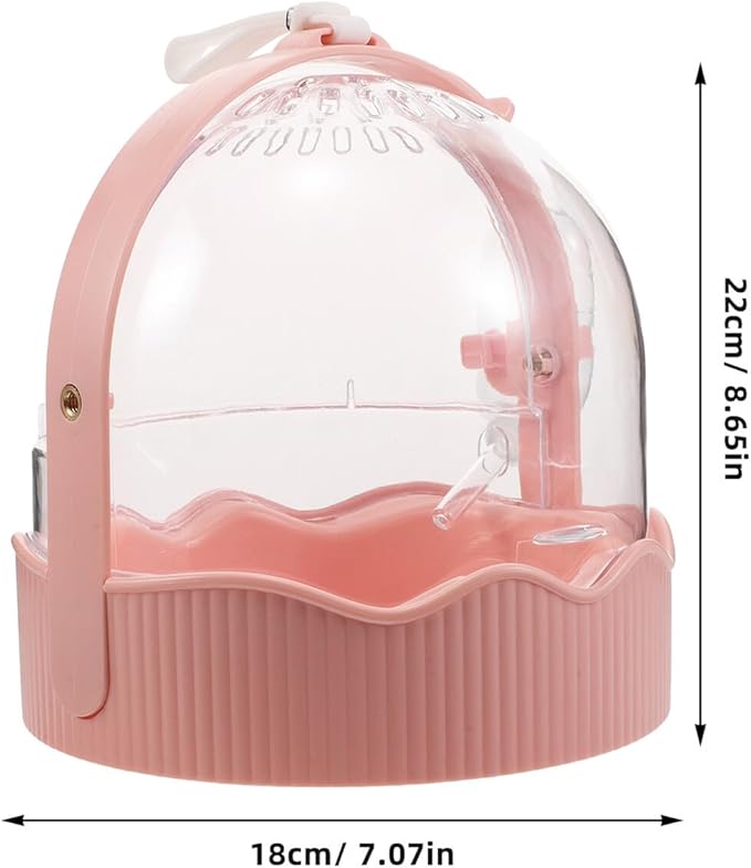SUPVOX Portable Parrot Cage Lightweight Folding Bird Carrier with Breathable Design Large Space for Outdoor Travel and Small Parakeets in Soft Pink