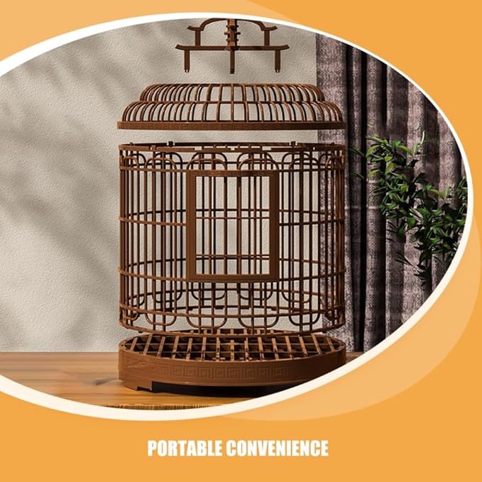 Milisten Large Portable Bird Cage Villa for Parrots and Budgies Retro Plastic Travel Carrier Detachable Base Suitable for Home and Outdoor Use