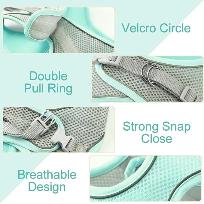 Cat Harness and Leash Set Soft Adjustable Escape Proof Cat Leash Breathable Comfortable Vest Easy to Wear Kitten/Small Dogs Harness for Outdoor Walking