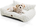 Cat Bed Dog Couch for Puppy and Kitten, Fluffy Dog Bed Medium Dogs Couch, Supportive Cat beds for Indoor Cats, Washable Cover & Non-Slip, 32 inch, White