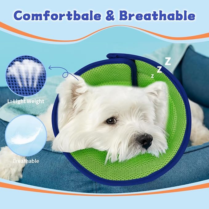 Mosago Soft Dog Cone Collar after Surgery Alternative for Dogs to Stop Licking, Comfort Collars for Large/Medium/Small Pet, Adjustable Elizabethan Neuter Recovery E Cones of Shame Neck & Head Ecollars