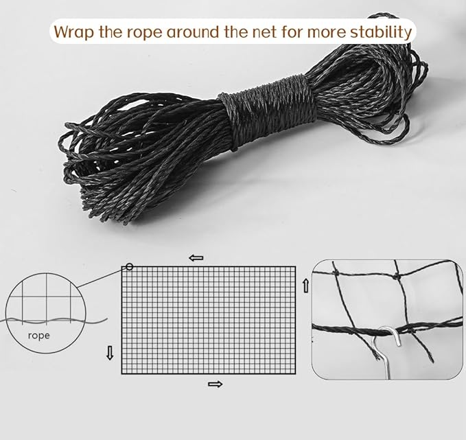 Cat Balcony Net, Steel Wire Reinforced, Anti-Fall Fence, Safety Net, Extra Strong (10 X 13 Ft)