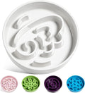 LE TAUCI Slow Feeder Dog Bowls Ceramic,3 Cups Slow Feeding Dog Bowl Medium Large Breed, Pet Bowl for Fast Eaters, Puzzle Pet Dishes, Angle White