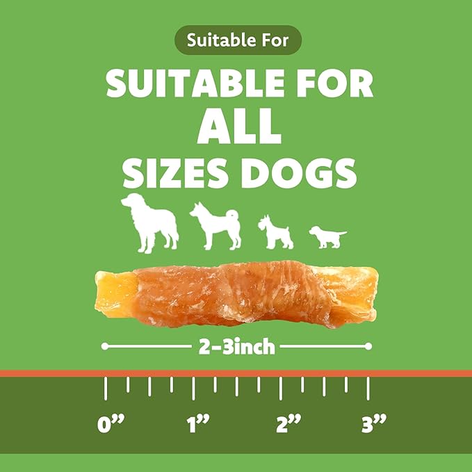 MON2SUN Chicken Wrapped Sweet Potato Dog Treats for All Breeds, Rawhide-Free Soft Chews for Training, No Artificial Colors, 10oz