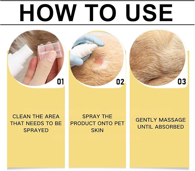 2Pcs Pet Skin Treatment Spray for Dogs & Cats, Reduces Scratching, Cat Itchy Skin Treatment