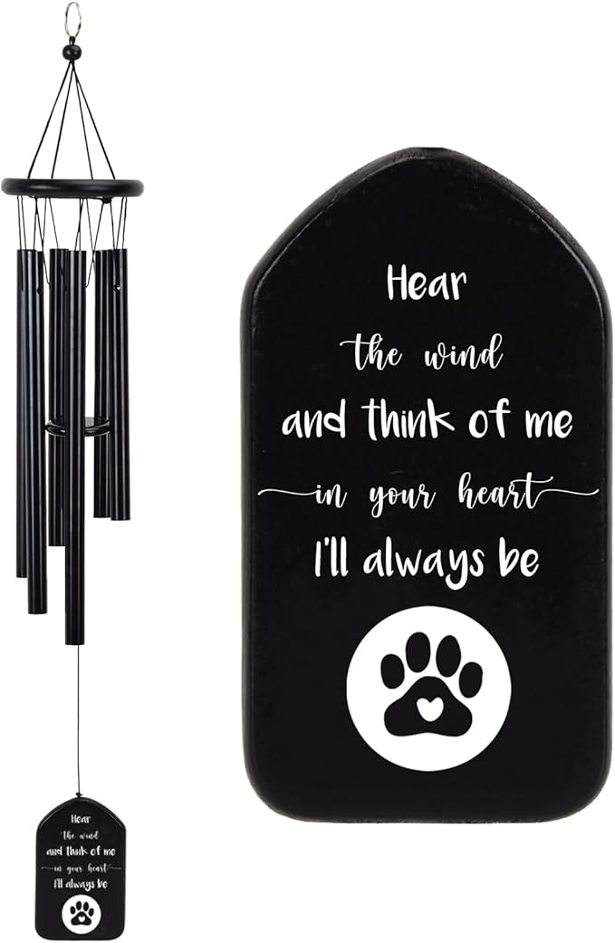 Pet Memorial Wind Chime - Cat Dog Memorial Gifts for Loss of Dog Sympathy Gift, Dog Bereavement Gifts Wind Chimes, Dog Remembrance for Dog Passing Away, in Memory of Dog