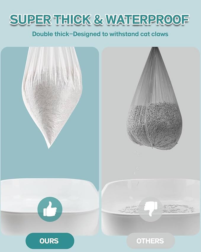 Litter Box Liners Extra-Thick, 30 Count Jumbo Size Cat Litter Bags Large, Kitty Litter Liner XL, Easy Clean Up Litter Pan Liners, Pet Cat Supplies - 36" x 18"