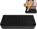 Cat Ramp Litter Box Step, Small Senior Cat Litter Box Mats Ramp for Floor with Filter Function, Low Entry Cute Cats Food Mat Stairs Prevent Tracking, Silicone Small Boxs Shield Catcher Mat Black