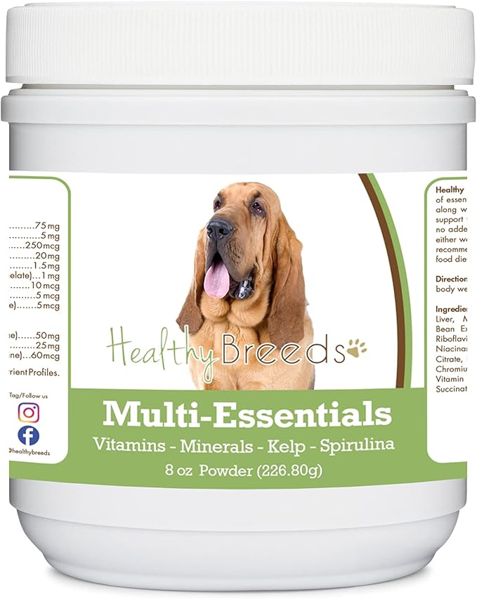 Healthy Breeds Bloodhound Multi-Essentials Powder for Dogs - an Ideal Supplement of Vitamins, Minerals & Antioxidants for Your Dog - 8 oz