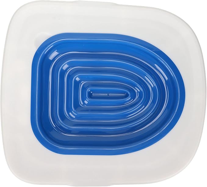 Cat Toilet Training System, Reusable Cat Potty Toilet Training Kit, Sturdy Cat Toilet Training Kit, Cat Toilet Trainer Urinal Seat for Teaching Cat to Use Toilet (White Tray, 1 Blue Inner Support)