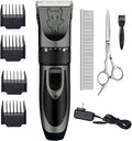 Highdas Dog Grooming Kit Clippers, Low Noise, Electric Quiet, Rechargeable, Cordless, Pet Hair Thick Coats Clippers Trimmers Set, Suitable for Dogs, Cats, and Other Pets(Grey)