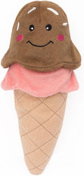 ZippyPaws NomNomz - Dog Squeaky Toys to Keep Them Busy, Funny Food Plush for Small & Medium Dogs, Cute Stuffed Puppy Toy, Pet Products, Gift for Dogs of All Breeds, Soft and Cuddly - Ice Cream