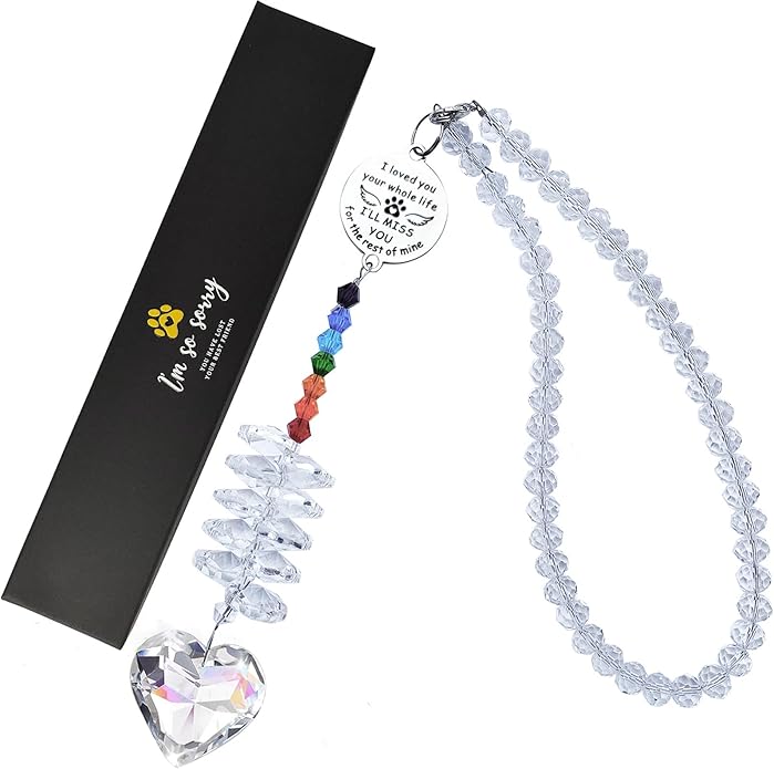 Pet Memorial Sympathy Gifts for Dogs Loss Suncatcher Crystal Bereavement Grief Sun Catcher Rainbow Maker for Cat Remembrance Condolences