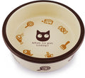 TTCAT Ceramic Cat Food Bowl,Cute Cartoon Pattern,Basic Bowl, Small Pet Feeding Dishes for Cat, Kitten, Small Dog, Dishwasher Safe…