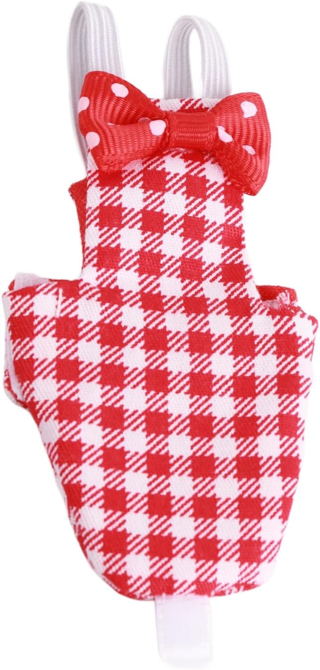 Bird Diaper Red Cotton Adjustable Parrots Pilot Suit for Macaw Budgies Safe Soft Comfortable for Parakeet 1x Bird Diaper (25.5cm Red Plaid)