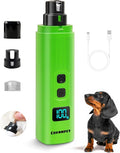 Electric Dog Nail Grinder with 2 Level LED Lights, 2 Speed Super Quiet and Low Vibration Electric Cat Nail Grinder - Rechargeable Pet Nail Grinder for Small Dogs Cats - Green