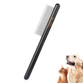 Professional Pet Rake Comb with Solid Wood Handle Fine Tooth Comb Metal Flea Comb Pet Grooming Tool for Dogs and Cats Remove Loose Hair Tangles Dirt Fleas