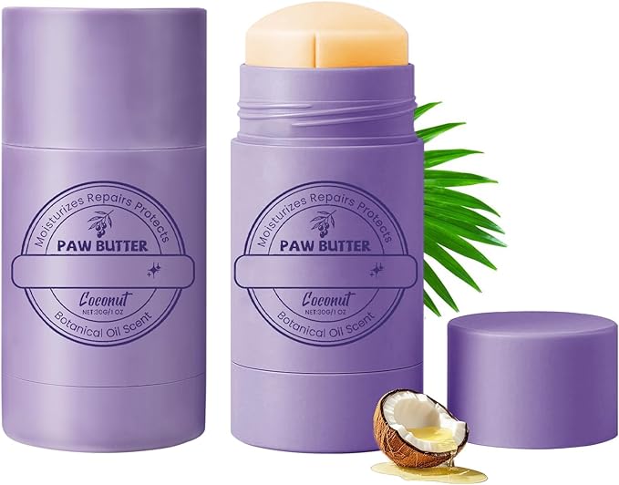 FlowFish Dog Paw Balm 1 oz for Dog and Cat, Soothing Paw Balm, Lick-Safe, for Drying and Cracked Pads, Moisturizing and Healing Dry and Cracked Paw Balm, Improves Rough Paws(2 PCS)