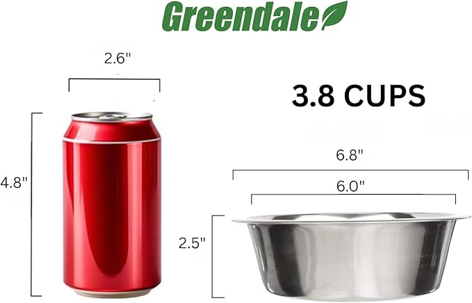 4 Pack Stainless Steel Dog Bowls 3.8 Cup (.9 L) – Metal Pet Bowls for Food & Water, Durable Rust Resistant Feeding Dishes for Small Medium Large Dogs, Easy Clean Heavy Duty Puppy & Cat Bowls