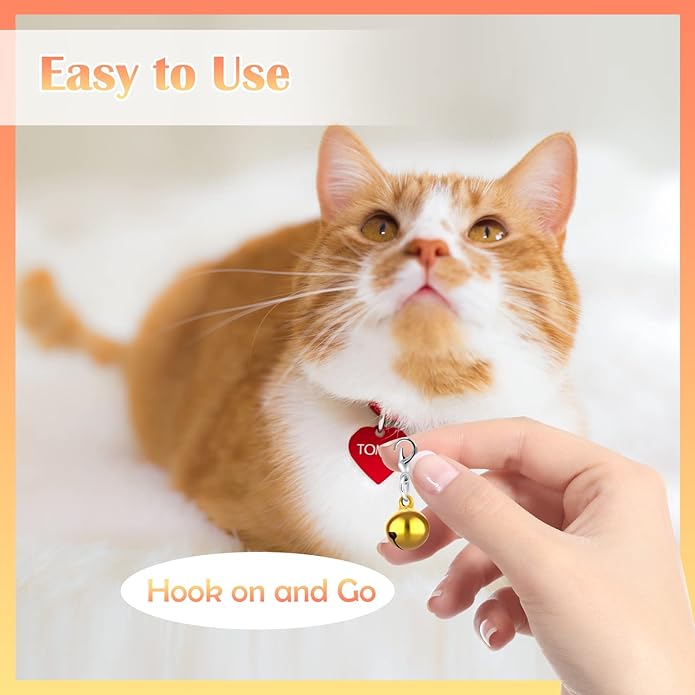 10PCS Dog Cat Bell for Collar with Loud Crisp Sound - Small Pet Collar Bells Made of Sturdy Metal - Pet Bell Gifts Dog Cat Collar Charms in Random Color - Jingle Bell for Christmas Decoration