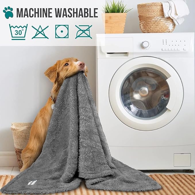PetAmi Dog Blanket for Small Dogs Grey, Fluffy Soft Puppy Blanket, Sherpa Fleece Cat Blanket for Kitten Doggie, Calming Pet Blanket Throw for Couch Sofa Bed Washable, Small 24x32