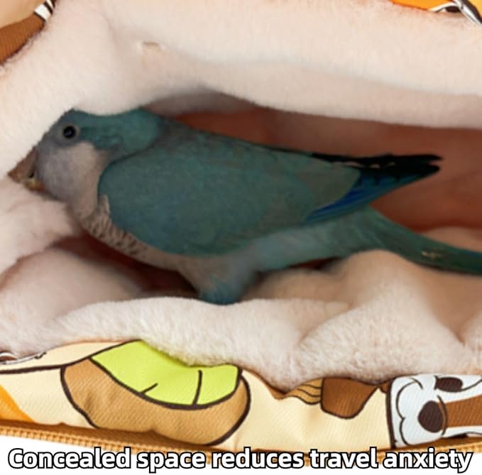 Warm Bird Carrier Bag for Winter Shoulder/Hand Bag Outdoor Portable Travel Carrier with Air Holes for Parakeets Lovebirds Conures Quarkes Caique (Blue,Small)