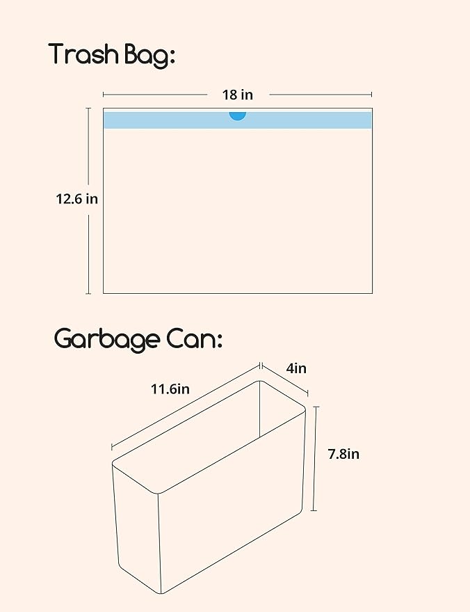 MeoWant Cat Litter Box Liners, Drawstring Receptacles Bags Thickened Waste Bag for MeoWant MW-SC01/SC02/SC09 Automatic Cat Litter Box, 20pcs