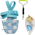 Adjustable Bird Diaper Harness Flight Suit Clothes with 80 Inch Flying Leash Rope for Parrots Conure Cockatiel (Blue,S)