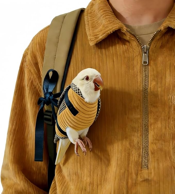 DRESSO Portable Bird Carrier Bag, Escape Resistant Parrot Carrier Bag Harness for Small Medium Parrots, Cockatiel,Green-cheeked Conure, Random Color (Small)