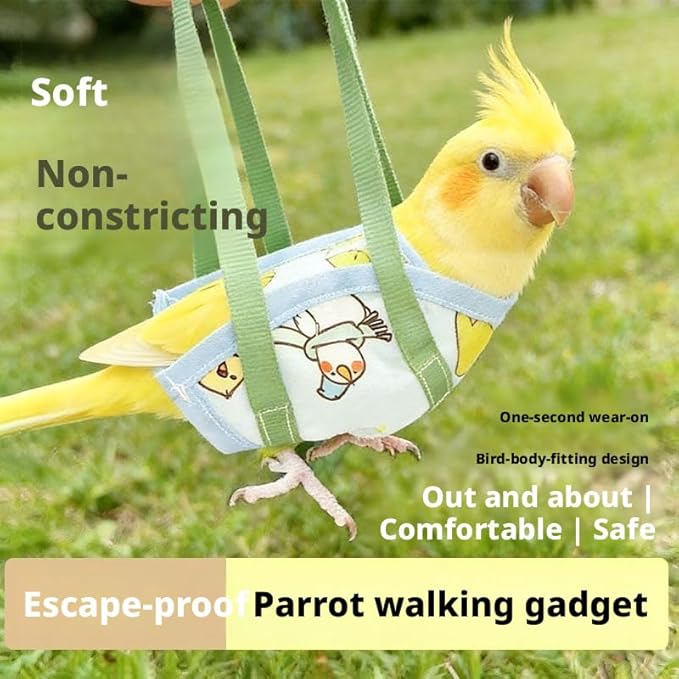 Portable Bird Tote Bags, Small and Medium-Sized Parrot Escape Resistant Tote Bags, Safety Belts, Scratch Resistant Protective Clothing for Daily Outdoor Activities and Nail Trimming (Trumpet)
