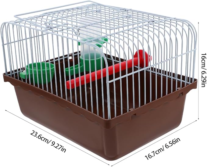 Toddmomy Portable Bird Cage with Perch Food Box and Water Dispenser Spacious Travel Carrier for Parakeet Finch Canary Small Birds 9.29X6.57X6.29 Inches