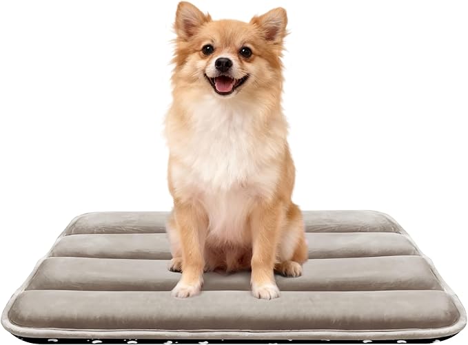 Dog Crate Pad, Ultra Soft & Anti-Slip Kennel Mat, Secure Fit for Metal Crates & Dog Cages, Washable Cozy Bed for Small Medium Large Dogs (Light Brown, M(28"*16"*1.5"))