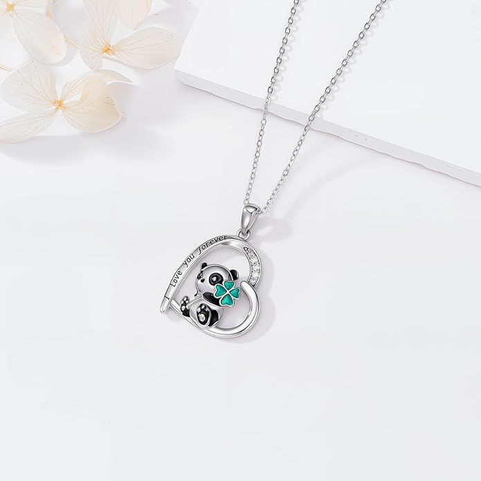 Guinea Pig/Raccoon/Butterfly/Panda/Hummingbird/Giraffe/Rabbit Necklace 925 Sterling Silver Animal Pendant Jewelry Gift for Women Mom