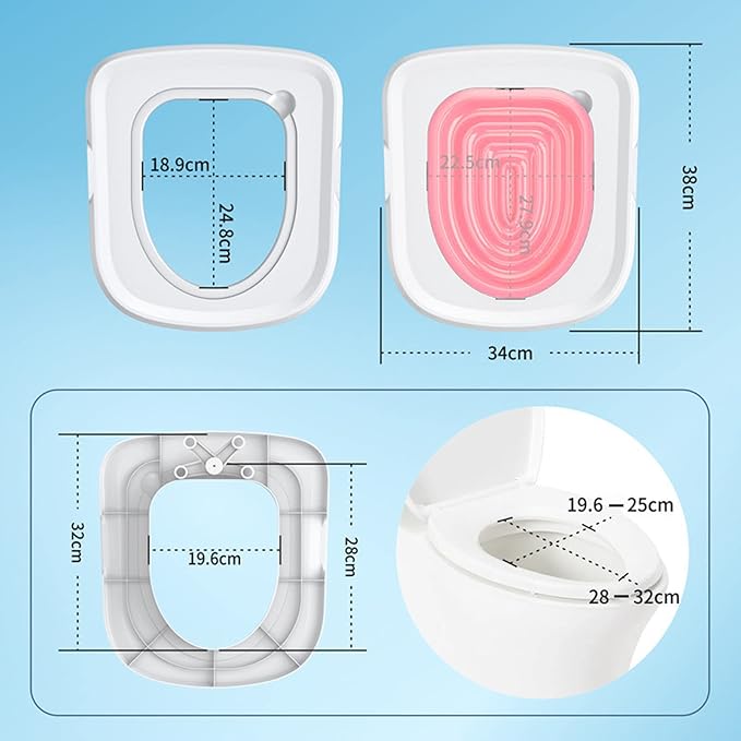 Cat Toilet Training System, Professional Teach Cat to Use Toilet Cat Toilet Training Kit Universal Reusable Kitty Toilet Trainer Urinal Seat with Design Blue Tray (White Tray, 1
