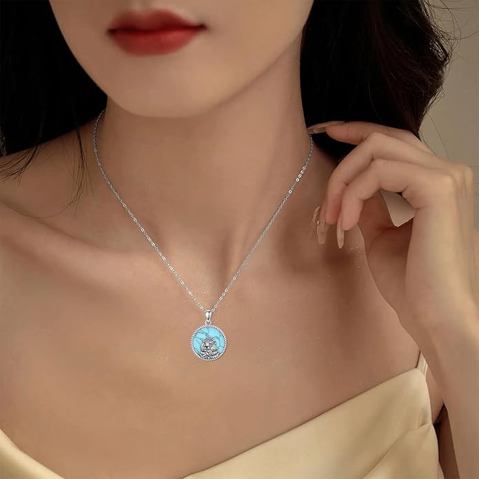 Guinea Pig/Raccoon/Butterfly/Panda/Hummingbird/Giraffe/Rabbit Necklace 925 Sterling Silver Animal Pendant Jewelry Gift for Women Mom