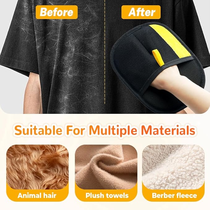 Electrostatic Pet Hair Removal Glove, Hair Cleaning Gloves for Pets Grooming, Dog Hairs Remover Gloves for Bed Clothes