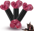 Apasiri 3-Pack Tough Dog Toys for Aggressive Chewers: Bacon Flavored Long Lasting Dog Bones for Large Dogs, Heavy Duty Nylon & Rubber Dog Chew Toys to Keep Them Busy, Medium & Large Breed, Black