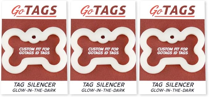 GoTags Dog Tag Silencers, Glow in The Dark Silencer to Quiet Noisy Pet Tags