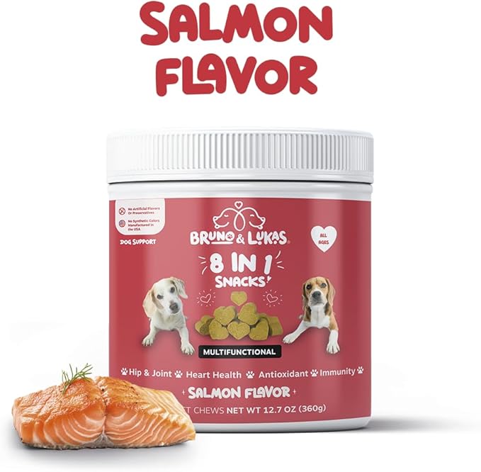 Turmeric & Multivitamin Chews for Dogs – 10-in-1 Supplement with Glucosamine, Curcumin, Omega Fish Oil & Antioxidants – Joint Pain Relief, Immune, Digestive, Skin & Coat Support (90 Chews)