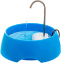 Aqua MINI Portable Pet Water Fountain - Automatic Drinking Bowl for Cats and Dogs - Stainless Steel Faucet - Replaceable Filters - Easy Cleaning - Ideal for Multiple Pets - 1.2L/42 fl oz - Blue