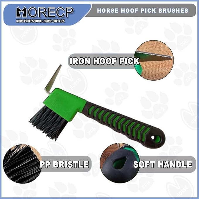 4pcs Hoof Pick Brushes&1pcs Dual-Sided Shedding Blade,horse shedding tool with Stainless Steel Blade,Shedding Tools for dogs,horses and other long hair animals