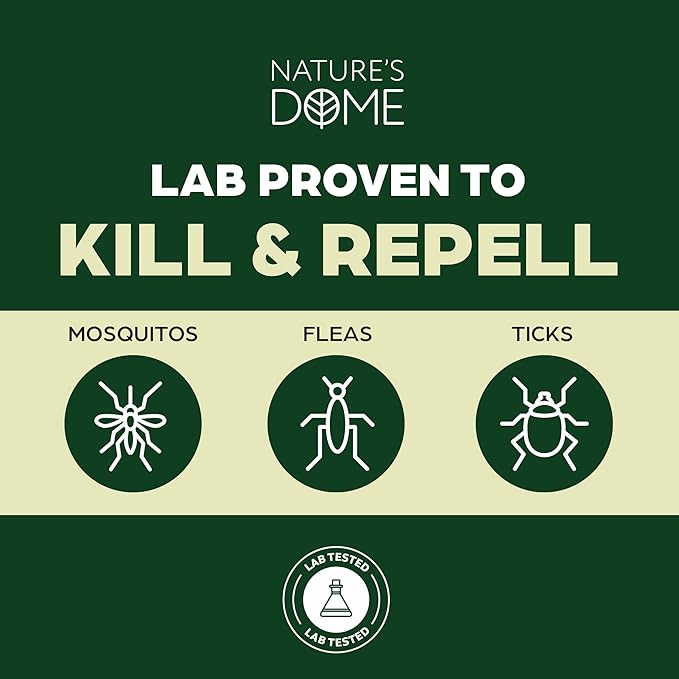 Nature’s Dome Peppermint Flea & Tick Spray – 16 oz – Kills & Repels Fleas, Ticks, Larvae & Eggs – Plant-Based Pest Control – Safe for Pets, Kids & Plants – Ready-to-Use