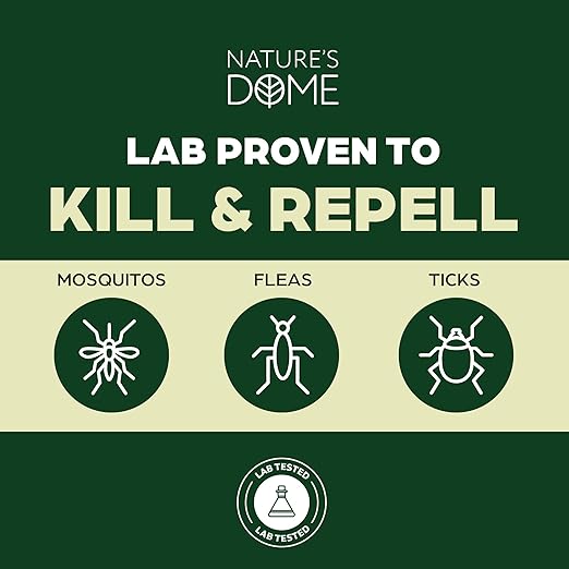 Nature’s Dome Outdoor Flea & Tick Spray – 1 Gallon Refill – Kills & Repels Fleas, Ticks, Larvae & Eggs – Plant-Based Pest Control for Yard, Lawn & Patio – Safe for Pets, Kids & Plants