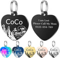 Personalized Dog Tags, Stainless Steel Pet Tags Personalized Cat, Collar Charm Engraved on Both Sides, up to 4 Lines of Custom Text, Multiple Patterns Colors Size Options (Beach, Large)