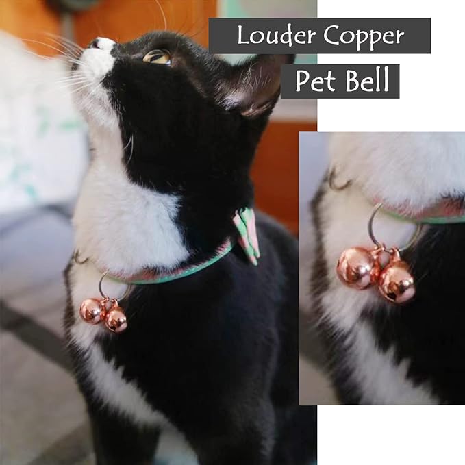 SJANE 4 Pack Cat & Dog Copper Bells - Pet Tracker Training | Pet Collar Accessories | Save Birds & Wildlife(Medium)